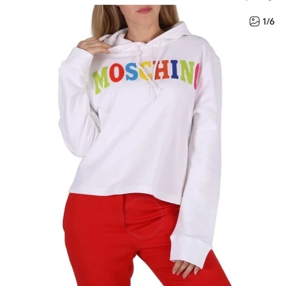 NWT MOSCHINO COUTURE fantasy print logo HOODED SWEATSHIRTS size M US 8 - Picture 2 of 6